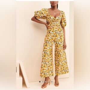 Printed Amy Jumpsuit - Yellow